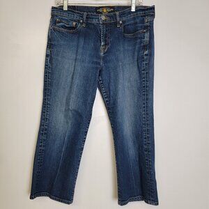 Lucky Brand Classic Rider Womens Boot Cut Ankle Blue Jeans 14/32